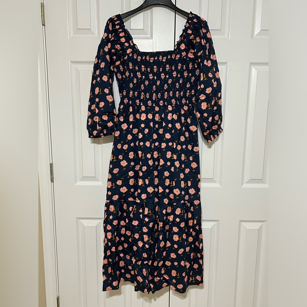 NWT Pink Chicken serena dress navy flower toss